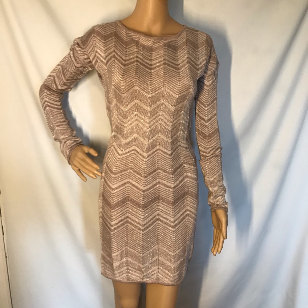 NWT Express gold and white long sleeve shimmer
